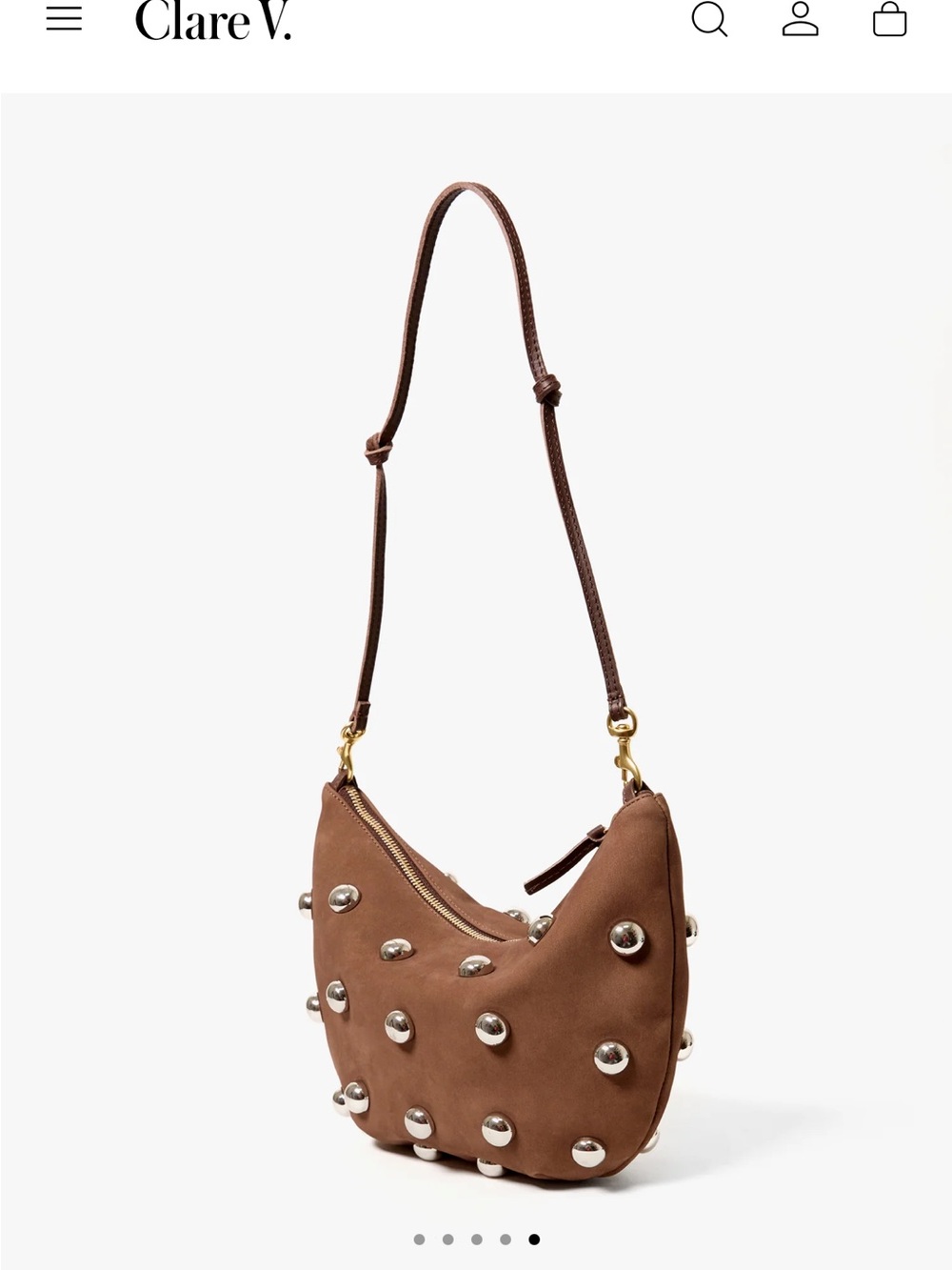 Clare V Lune Studded Shoulder Bag - Picture 3 of 11